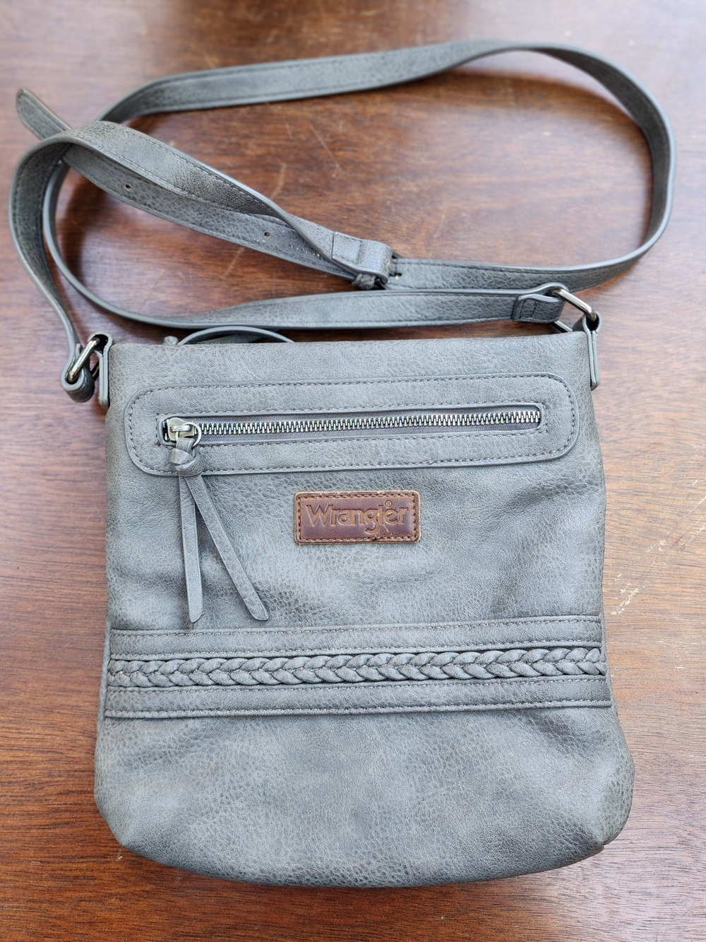 Wrangler Braided Concealed Carry Crossbody Bag Purse Gray